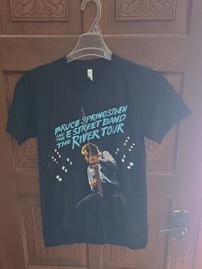 3 For 40 American Apparel Black Graphic Tour Tee with Turquoise and Multicolor